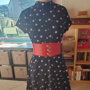 Blue and white star dress
